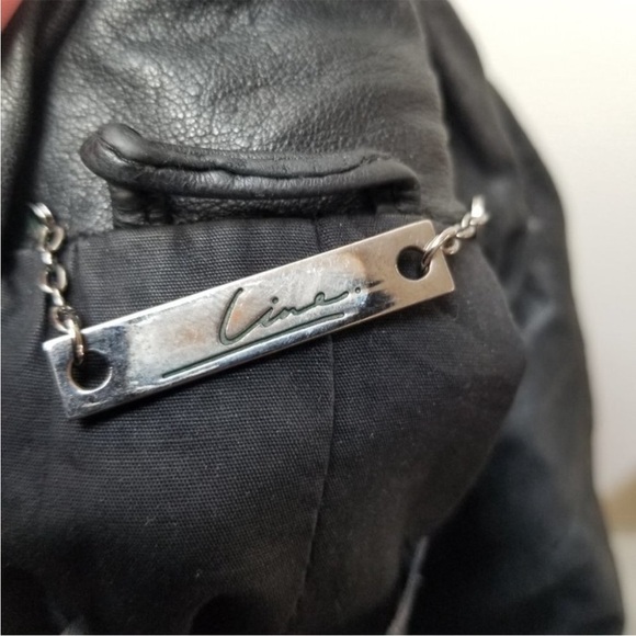 Line The Label Designer Asymmetrical 100% Lambskin Black Leather Jacket XS - Picture 14 of 14